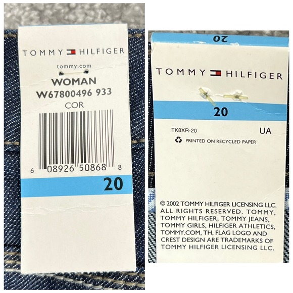 Tommy Hilfiger Capri Jeans Plus Sz 20 Cropped Wide-Leg Stretch Dark Wash Y2K NEW - Picture 5 of 14